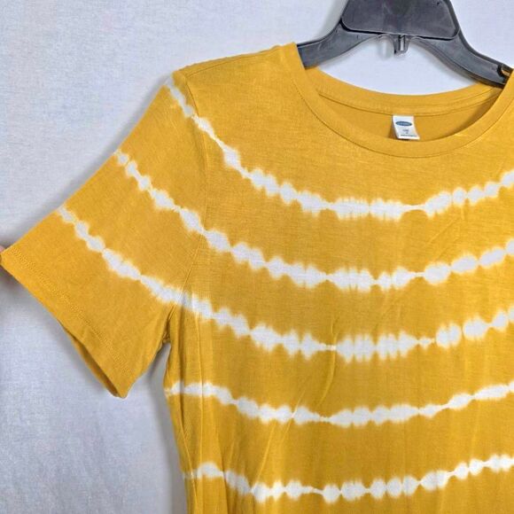 Old Navy Luxe S Mustard Tie Dye Soft Stretch Tee - Picture 2 of 6
